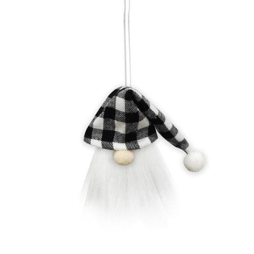 CHRISTMAS HANGING ORNAMENT – BOTTLE COVER – WHITE-BLACK TARTAN