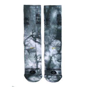 BEE UNUSUAL "TIE DYE ISSUE" SOCKS – OFF WHITE – GRAPHITE - Image 4