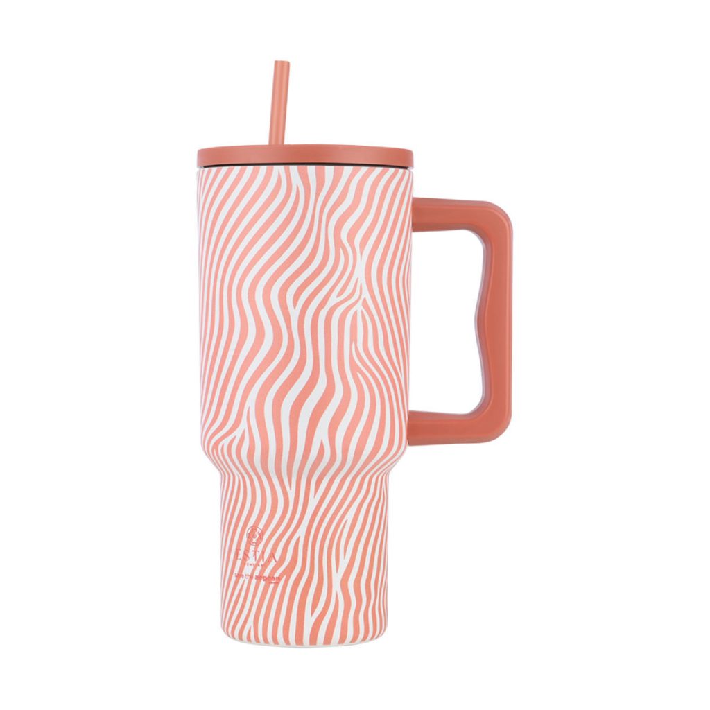 ESTIA THERMOS STRAW TUMBLER XL SAVE THE AEGEAN 900ml SOFT RIPPLE