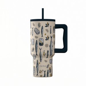 ESTIA THERMOS STRAW TUMBLER XL SAVE THE AEGEAN 900ml SALT LIFE