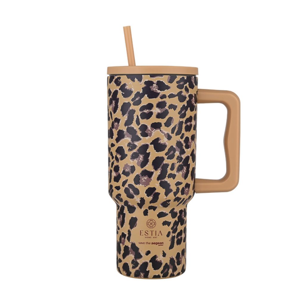ESTIA THERMOS STRAW TUMBLER XL SAVE THE AEGEAN 900ml SPOTTED PROWL